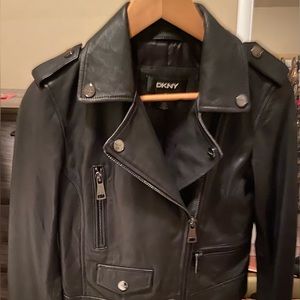 Brand new DKNY xs genuine leather jacket